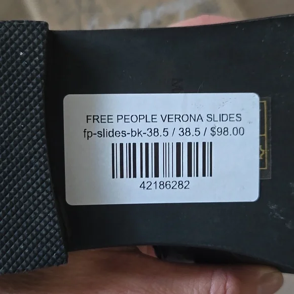 New Free People Verona Slides, Black, Size 38.5 - Picture 4 of 5